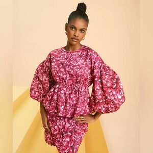 💫HP‼️💫 KIKA VARGAS-TARGET Balloon Sleeve Top & Scallop Edge Skirt in Floral, Sm